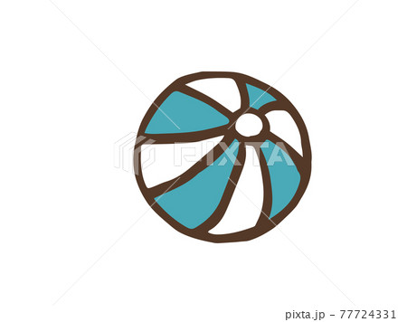 かわいい海水浴 ビーチボール 夏 手書きイラスト素材のイラスト素材