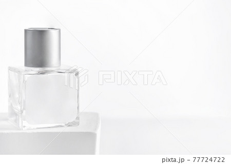 glass product package aroma perfume bottle on stand with sunlight, 77724722