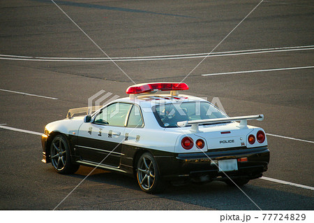 埼玉県警察本部 高速道路交通警察隊 パトカー スカイライン Gtr R34の写真素材