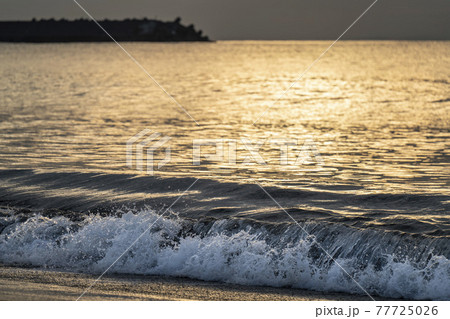 朝日に照らされた湘南の海 朝日に照らされた湘南の海 77725026