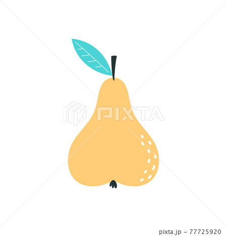 vector illustration of cartoon pear isolated on...のイラスト素材 [77725920 ...