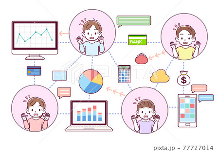金融テクノロジーのイラスト 77727014