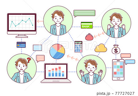 金融テクノロジーのイラスト 77727027