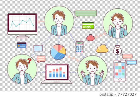 金融テクノロジーのイラスト 77727027