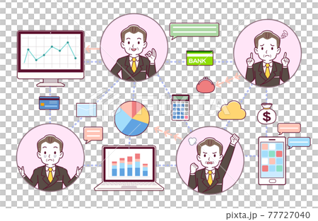 金融テクノロジーのイラスト 77727040