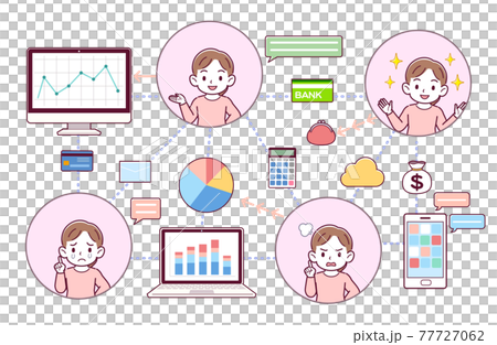 金融テクノロジーのイラスト 金融テクノロジーのイラスト 77727062