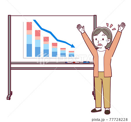 ホワイトボードで成績を伝える人 77728228