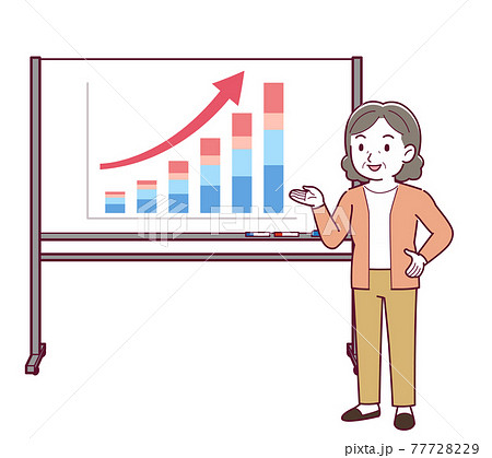 ホワイトボードで成績を伝える人 77728229