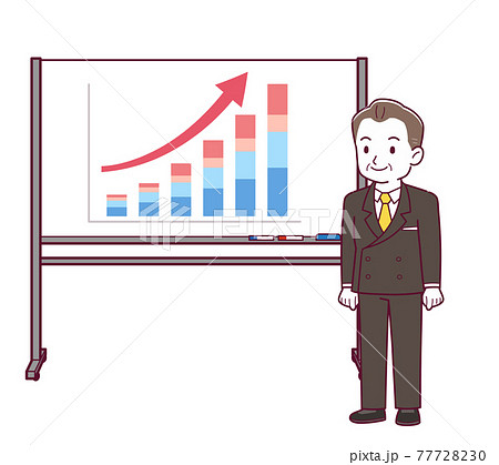 ホワイトボードで成績を伝える人 77728230