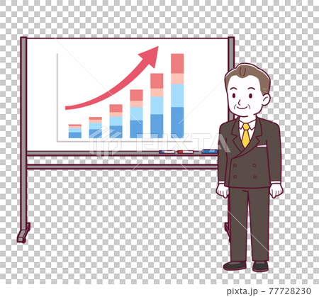 ホワイトボードで成績を伝える人 77728230