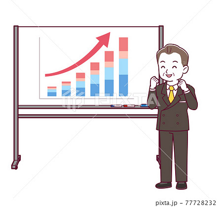 ホワイトボードで成績を伝える人 77728232