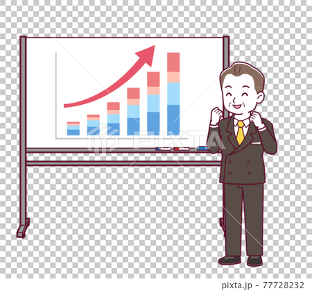 ホワイトボードで成績を伝える人 77728232