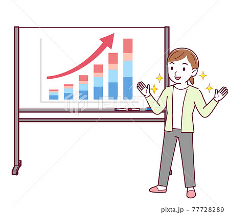 ホワイトボードで成績を伝える人 77728289