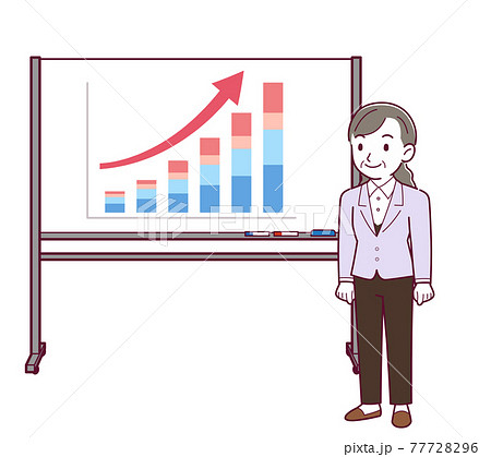 ホワイトボードで成績を伝える人 77728296