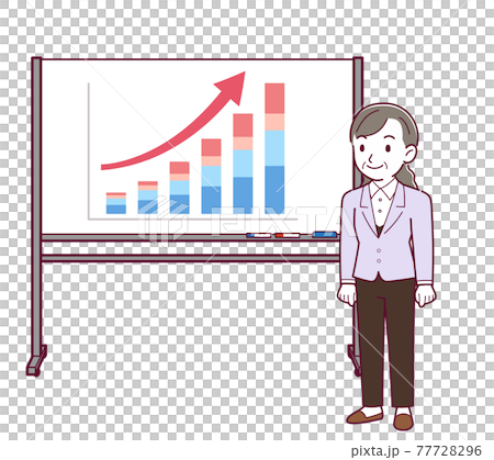 ホワイトボードで成績を伝える人 77728296