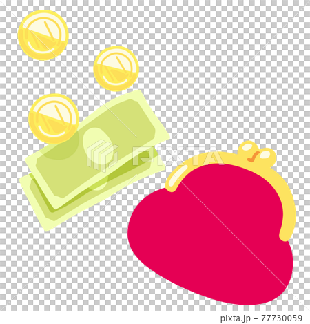Hand-painted simple wallet and money illustration without main line 77730059