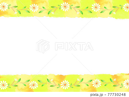 水彩で描いた南仏風の花の飾りの背景イラスト 77730248