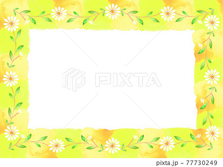 水彩で描いた南仏風の花の飾りの背景イラスト 77730249