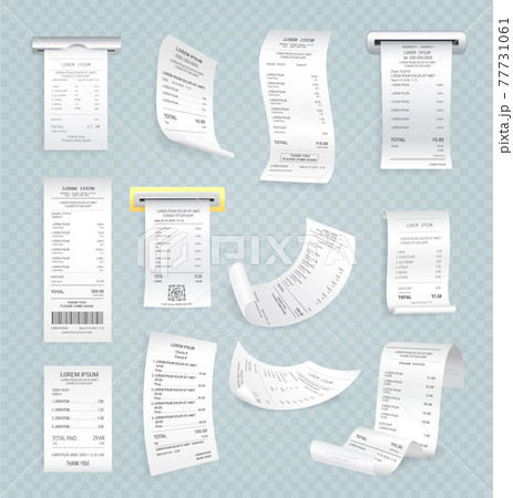 Paper Checks with Sums of Money for Purchases 77731061