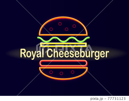 Royal Cheeseburger Bright Neon Street Signboard 77731123
