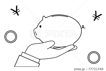 貯金のイメージ 豚の貯金箱を持つ手のイラスト素材 貯金のイメージ 豚の貯金箱を持つ手のイラスト素材