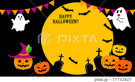 ハロウィン かぼちゃとお化けのイラスト ハロウィン かぼちゃとお化けのイラスト 77732827