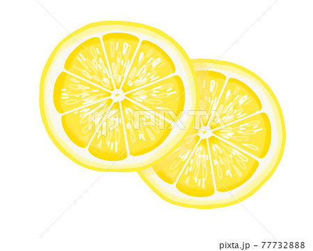 レモンの輪切りのイラストのイラスト素材