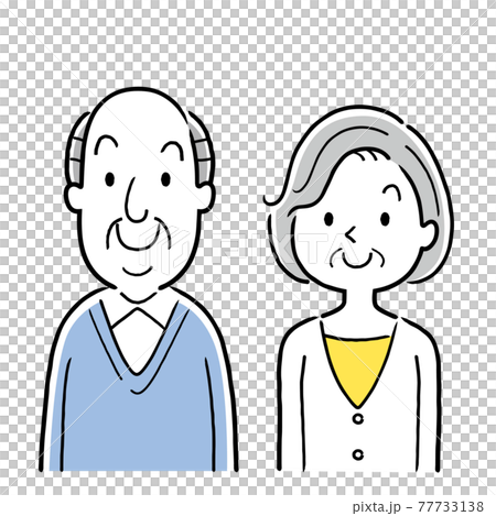 ベクターイラスト素材 笑顔のシニア夫婦のイラスト素材