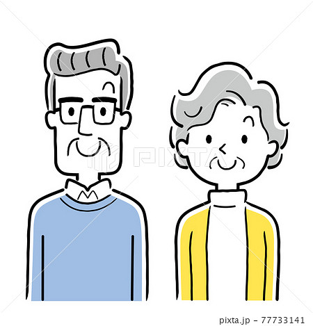 ベクターイラスト素材：笑顔のシニア夫婦 77733141