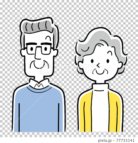 ベクターイラスト素材：笑顔のシニア夫婦 77733141