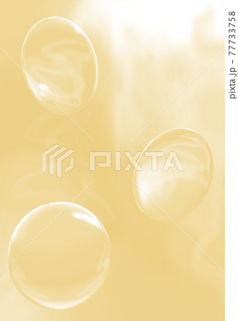 煙と鏡：光と煙の背景に透明感のある鏡、心象風景を表すようなゴールド系のベクター背景イラスト 77733758