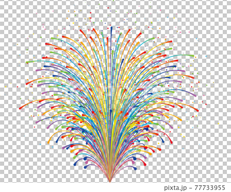 カラフルな曲線の噴水 77733955