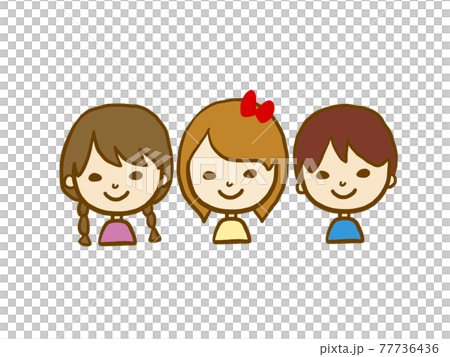 仲良し三人組のイラスト素材