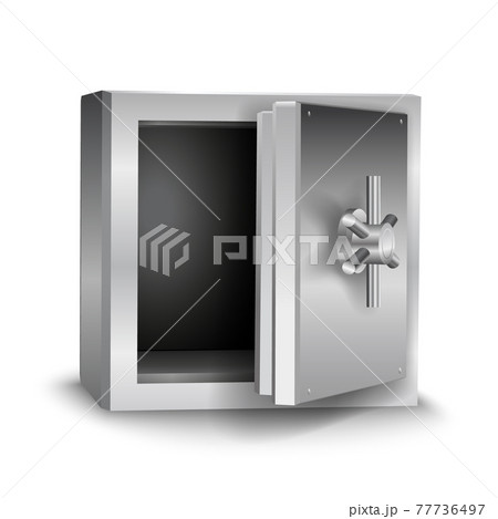 Vector realistic shiny open empty safe isolated on white background 77736497