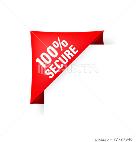 Icon with red 100 secure ribbon for concept design. Business concept. Data protection. Icon with red 100 secure ribbon for concept design. Business concept. Data protection. 77737946