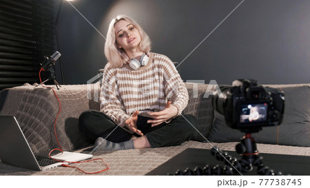 Young content creator girl is filming herself Young content creator girl is filming herself 77738745