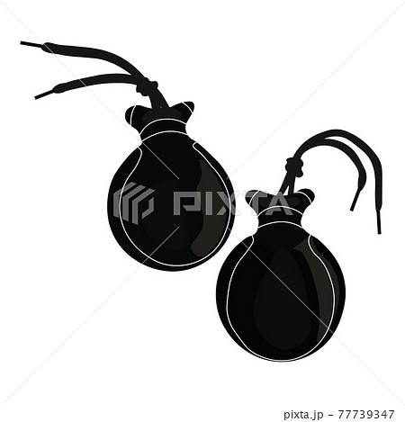 Castanets vector stock illustration. black and white template. A musical instrument for Spanish flamenco dance. Isolated on a white background. 77739347
