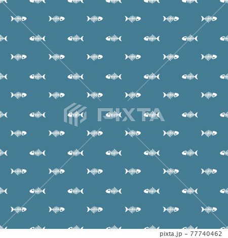 Fish bones Seamless pattern. Fish skeleton sketch, Hand drawn Cartoon Vector illustration Fish bones Seamless pattern. Fish skeleton sketch, Hand drawn Cartoon Vector illustration 77740462