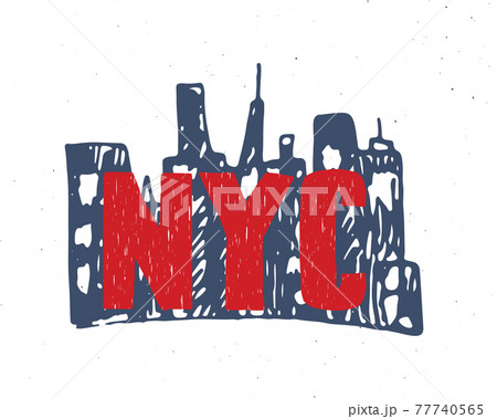 New York lettering handwritten sign, Hand drawn grunge calligraphic text. Vector illustration 77740565