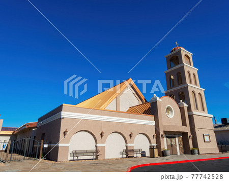Sunny exterior view of the St Peter the Apostle 77742528