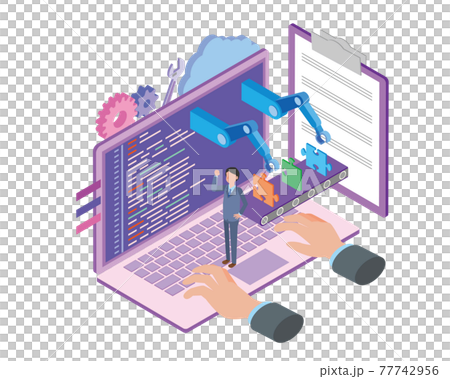 Programming isometric image illustration - Stock Illustration [77742956 ...