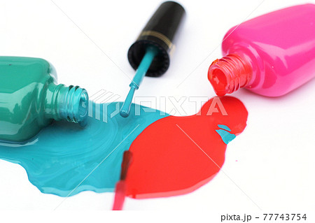 Spilled Nail polish on White 77743754