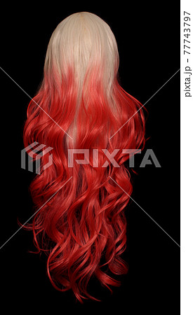 Blond and Orange Ombre Wig on Mannequin Blond and Orange Ombre Wig on Mannequin 77743797
