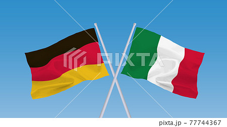 ドイツとイタリアの国旗のイラスト素材