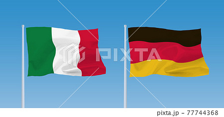ドイツとイタリアの国旗 ドイツとイタリアの国旗 77744368