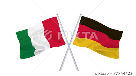 ドイツとイタリアの国旗のイラスト素材