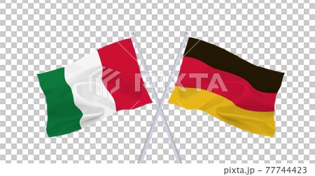 ドイツとイタリアの国旗 77744423