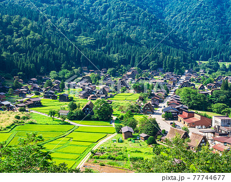 夏の白川郷 全景 夏の白川郷 全景 77744677