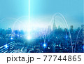 グラフィカルな未来風の夜景 77744865