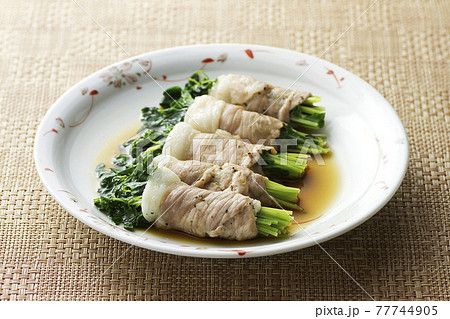 豆苗の豚肉巻き1 77744905